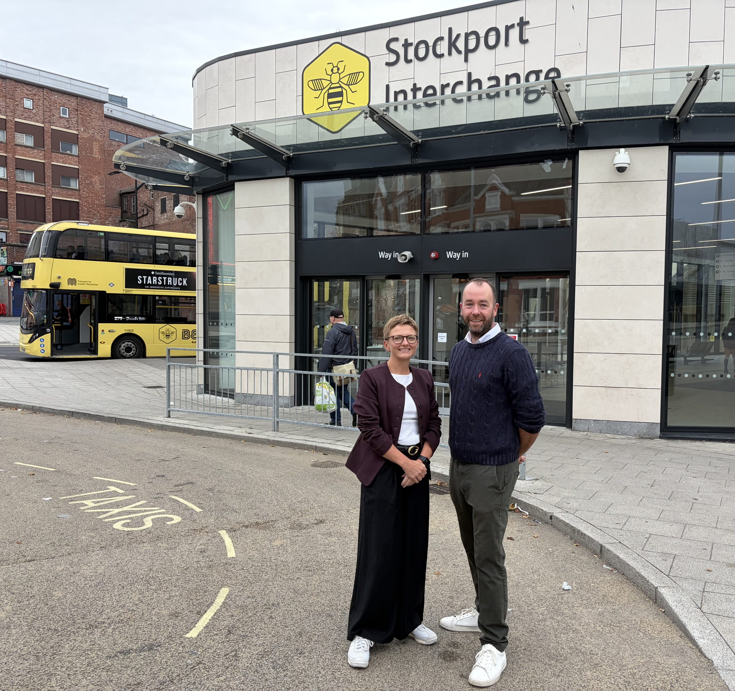 GM Mayor Bev Craig with Stockport Council Leader Cllr Mark Roberts
